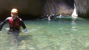 Trou blanc canyon, Reunion island, with an ADVENTURES REUNION canyoning guide